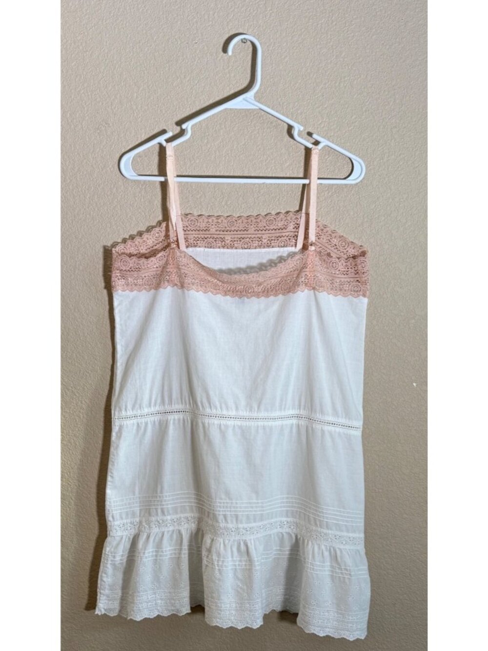 Princesse Tam Tam Slip Dress Lace Trim White Romantic Vintage Inspired - Picture 7 of 8